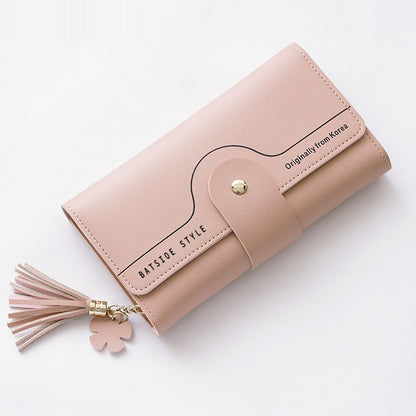 Geometric Letter Buckle Clutch Bag With Tassel And Petal Design For Young Women